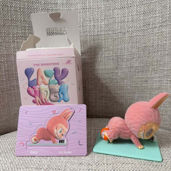 Labubu THE MONSTERS Lazy Yoga Series Ab Roller Figure Open Box Like New - Picture 3 of 3